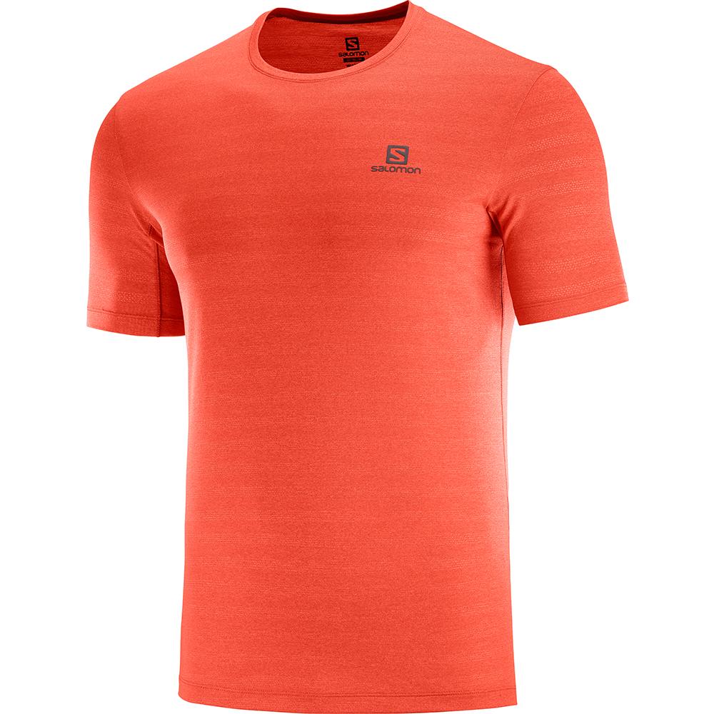 SALOMON XA M Philippines - Men's Tee Shirt - Orangered | 647391-MKL